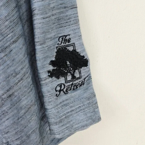 Travis Mathew Polo Shirt Men XXL Blue/Black Heather Performance The Retreat Golf - Picture 4 of 13